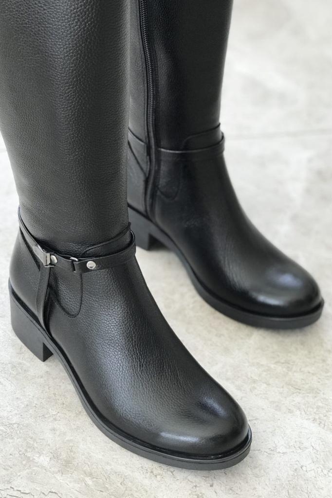 Women Modern Stylish Fashion Boots Boots Genuine Leather Black Genuine Leather Boots