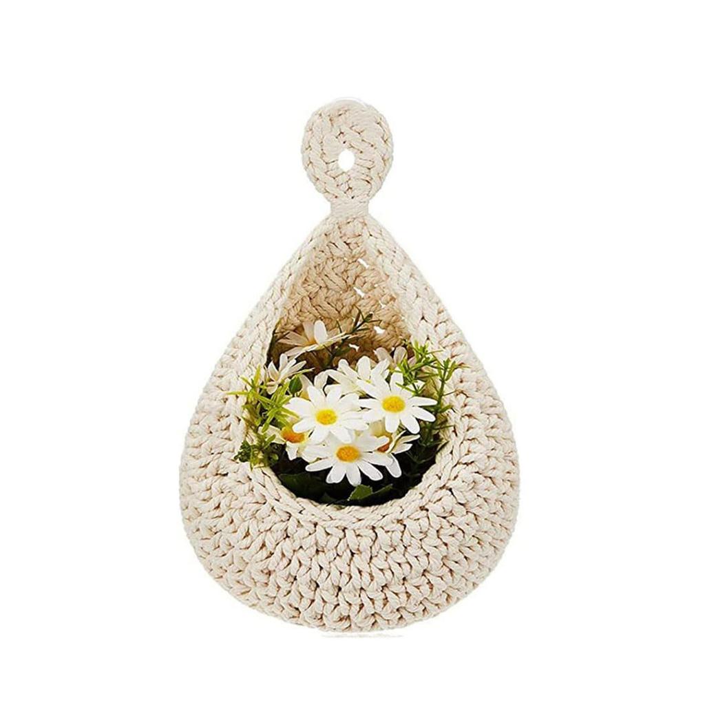 Hanging Fruit Basket for Kitchen Teardrop Hanging Baskets Boho Wall Hanging Baskets Handwoven Hanging Plant Basket Decor