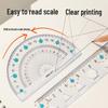 Deli VC17/VC18 Transparent 4-Piece Drafting Set: Ruler, Square, and Protractor