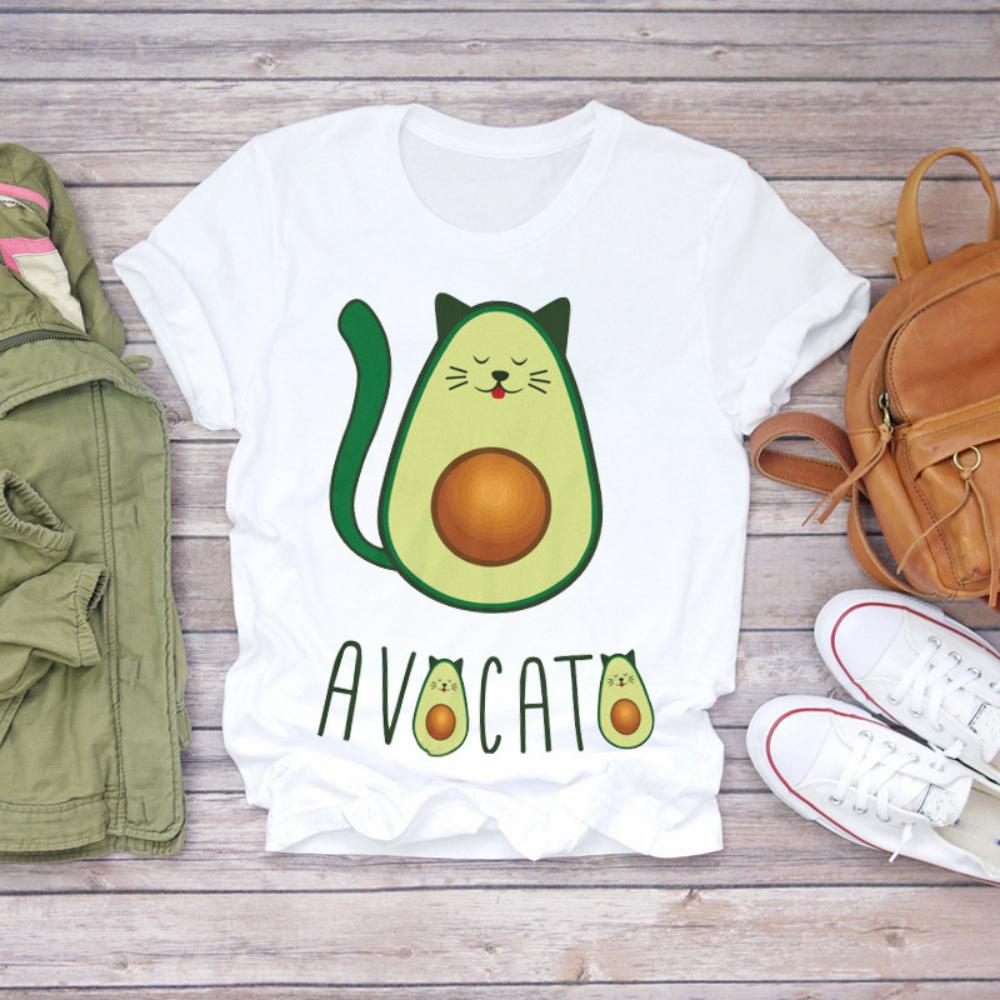 Colored Cartoon Fruit Tshirts  Avocado and Pineapple Tshirts Plussize Casual Tshirt Daily Streetwear Women Casual Tops