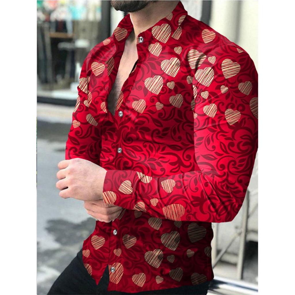 Trendy Striped Long-Sleeve Shirt, Slim Fit Casual Button-Up for Men