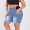Women's Size Shorts Bermuda Jean Shorts Plus with Pockets Butt Lifting