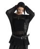 Teulimingbeodeu Cut-Out Mesh Knit Pullover [ Black ]