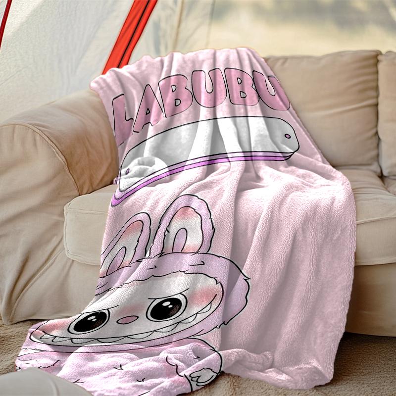 LABUBU Musterdecke, Kuschelige Decke für ganzjährigen Komfort auf Sofas, Betten, im Büro, Auto, beim Camping und auf Reisen