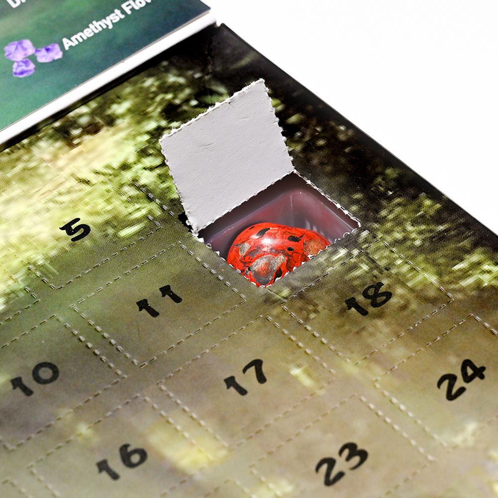 Crystal Advent Calendar 2025 24 Days Christmas Countdown Calendar with 24 Natural Gemstones Crystals Christmas Advent Calendar