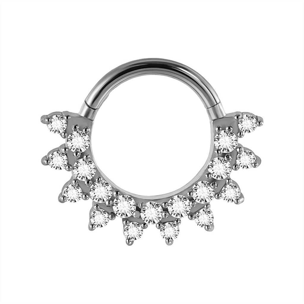 Crystal Nose Piercing Septum Ring Stainless Steel Accessory for Ear Helix Cartilage Fashionable Body Accessories