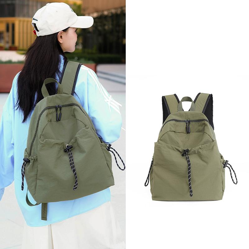 Women's Nylon Backpack Middle School Student Schoolbag Large Capacity Campus Lightweight Travel Bag