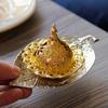 Y Golden Mini Arabic Metal Incense Burner Handheld Middle Eastern Festival European Leaf Tray Aromatherapy Burner Home Decor