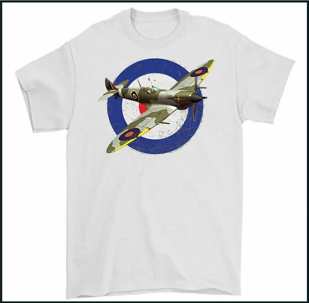 Battle of Britain WWII RAF Spitfire Supermarine Fighter TShirt Summer Cotton Short Sleeve ONeck Mens T Shirt New S3XL