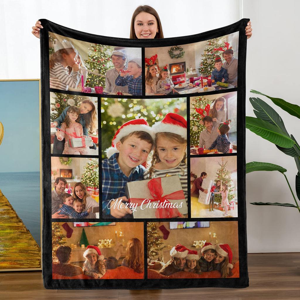 Custom Blanket Flannel Blanket Photo Flannel Blankets for Sofa or Bed Gift DIY Print On Dropshipping