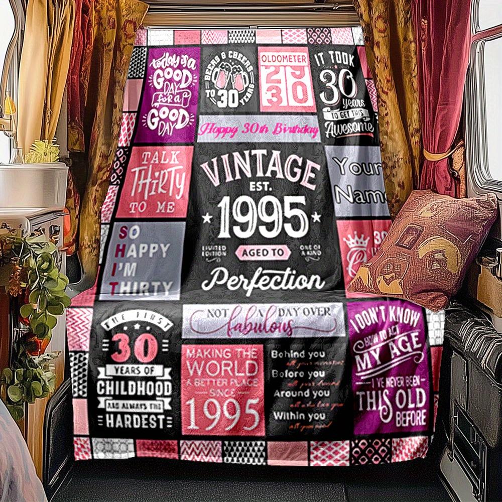 Happy 30Th Birthday Blanket Personalized Name Soft Comfortable Stylish Blanket Car Blanket Perfect For Travel Camping Outdoor Home Suitable For All