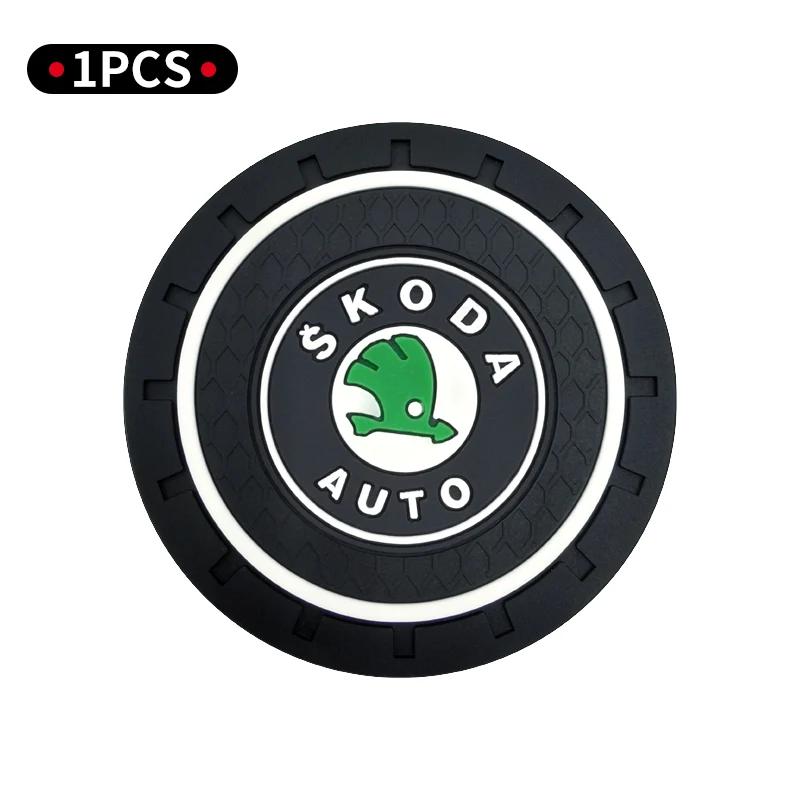 2026 Hot Car Coaster Water Cup Non-Slip Silica Gel Pad Holder Mat For Skoda Fabia 1 2 Octavia A7 6Y NJ3 RS Superb Rapid Yeti Kar