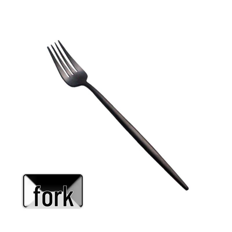 Ru Han Gold-Plated Black Dinner Fork Set