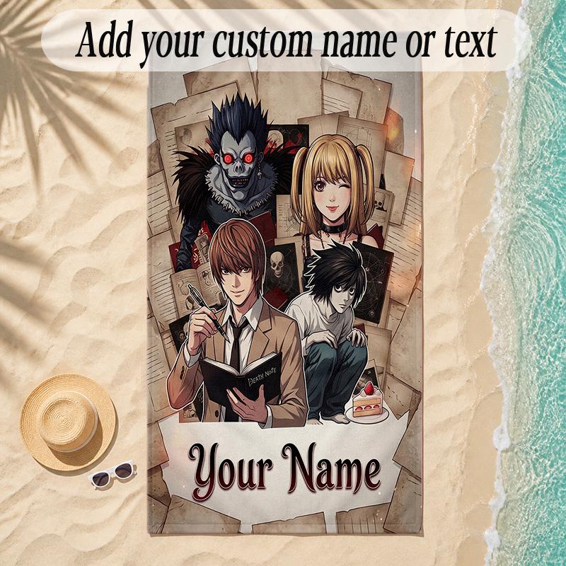 Beach TowelDeath Note Custom Name Text Personalized Soft Towel for Beach Pool Indoor Home Decor Gift