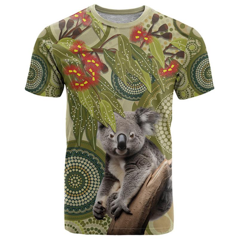 Australia Flag 3D Printed T-Shirts For Men Women Clothes Cute Koala Graphic Short Sleeve T Shirts New Casual Summer Kids Tops