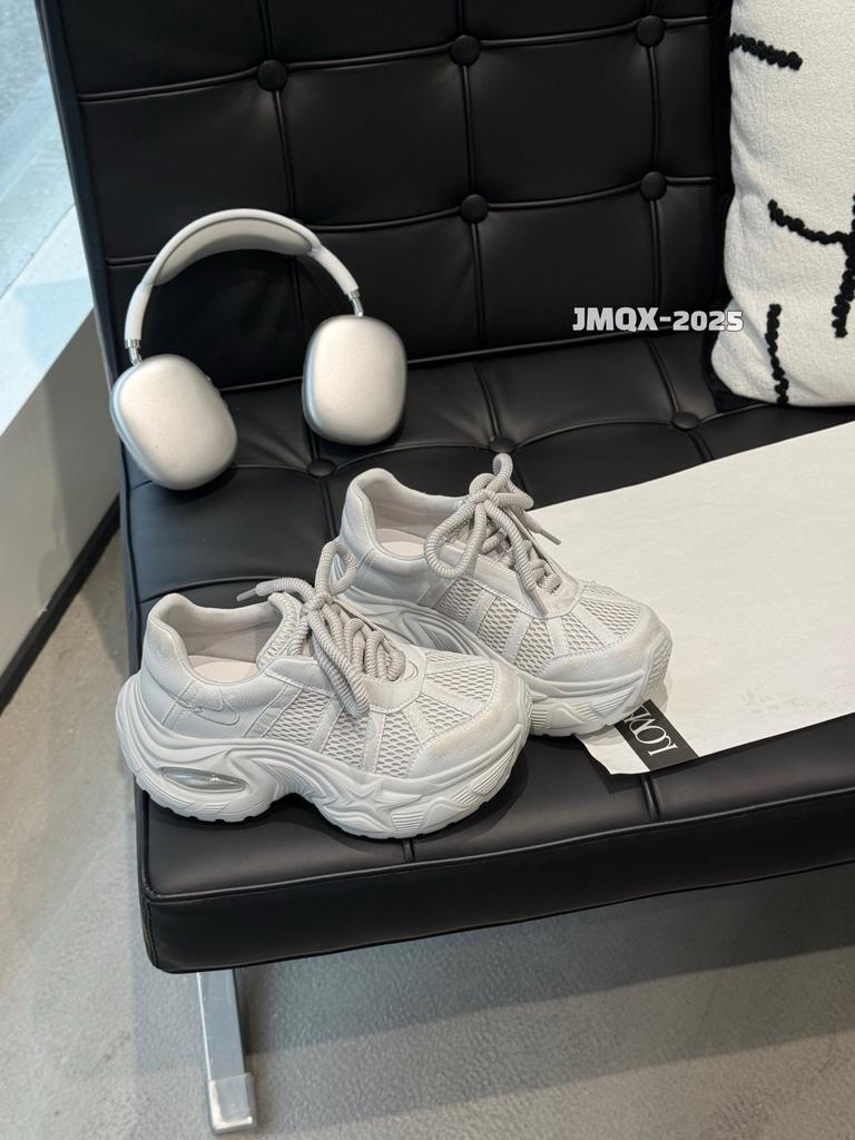 European retro color polishing fashion dad shoes women's spring and autumn 2025 new breathable height increase versatile casual shoes