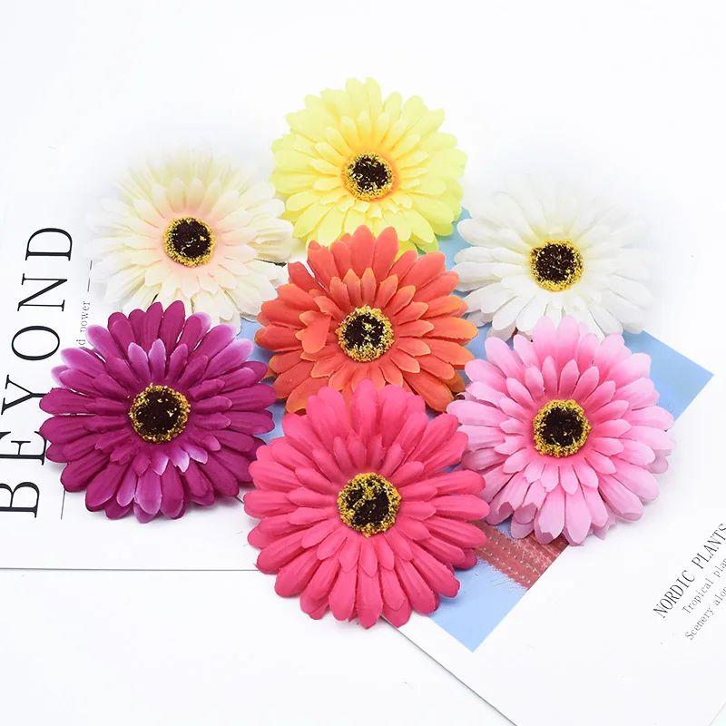 10/50 Pcs Fake Gerbera Scrapbooking Christmas Decorations for Home Accessories Wedding Decorative Flowers Wall Artificial DIY
