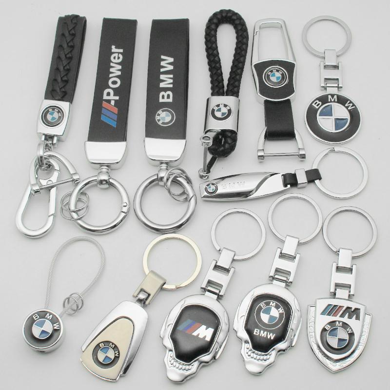 1 st Metall/Läder Nyckelring Handflätad Nyckelsnöre Nyckelring Bilemblem Tillbehör För BMW E90 E91 E92 E93 E60 E61 F10 F07 E63 E64 gsrm90