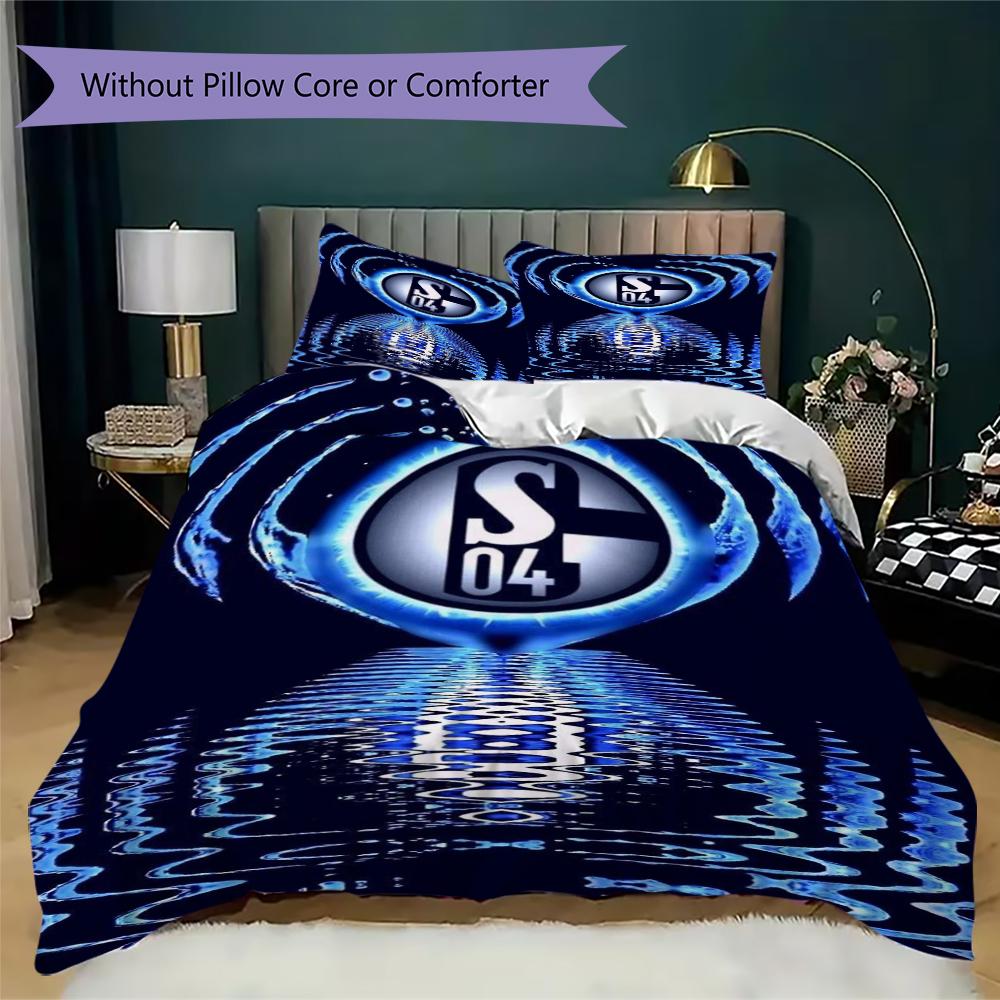 Set Copripiumino Schalke 04 Federa Decorazione Casa Regalo di Compleanno (1 * copripiumino + 2 * federe senza imbottitura)147
