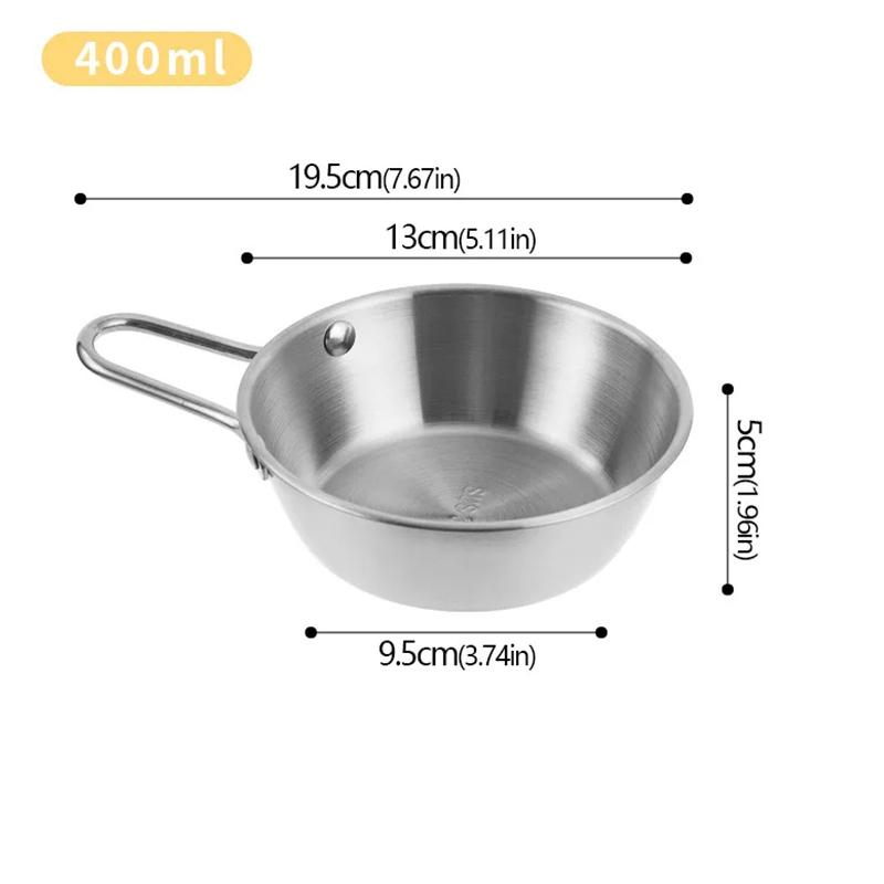 Stainless Steel Korean Style Multipurpose with Handle Bowl Cuisine Fruit Salad Bowl Induction Cooker Heatable