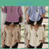 Camicetta Casual da Donna in Cotone e Lino con Tasche e Scollo a V per l'Estate 2025