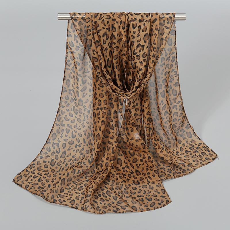 150*50Cm Printed Chiffon Scarf Long Shawl Lightweight Floral Georgette Scarf Luxury Designers Scarf Dot Leopard Print Pareos 150x50cm