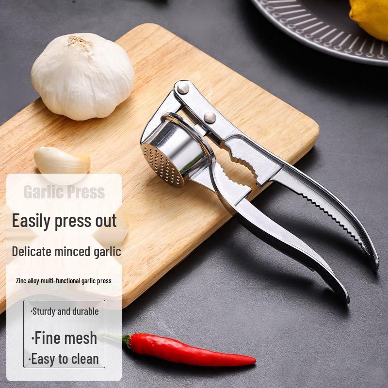 Large Manual Garlic Press and Mincer: Household Kitchen Utensil