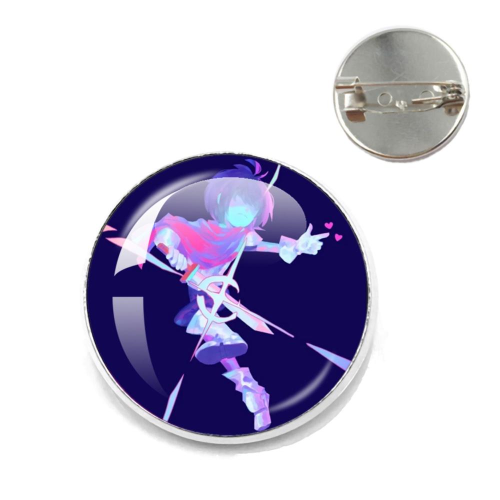 Deltarune Postava ze hry Kris Vtipný Meme Kovové Špendlíky Skleněná Brož Odznaky Doplňky Špendlíky Herní Fanoušci Přátelé Šperky Dárek