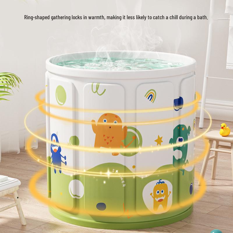 Foldable Cartoon Duck Portable Bathtub for Adults - Warm, Full-Body Soak for Autumn and Winter