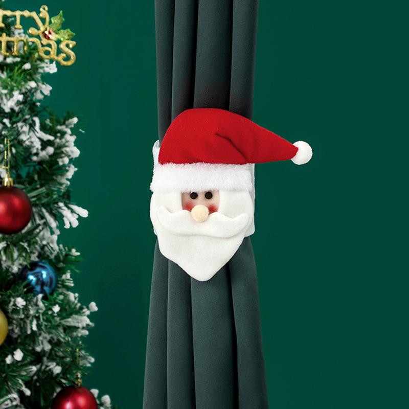 Christmas Cartoon Curtain Clasp Penguin Santa Claus Snowman Elk Holder Xmas Decor For Home Accessories