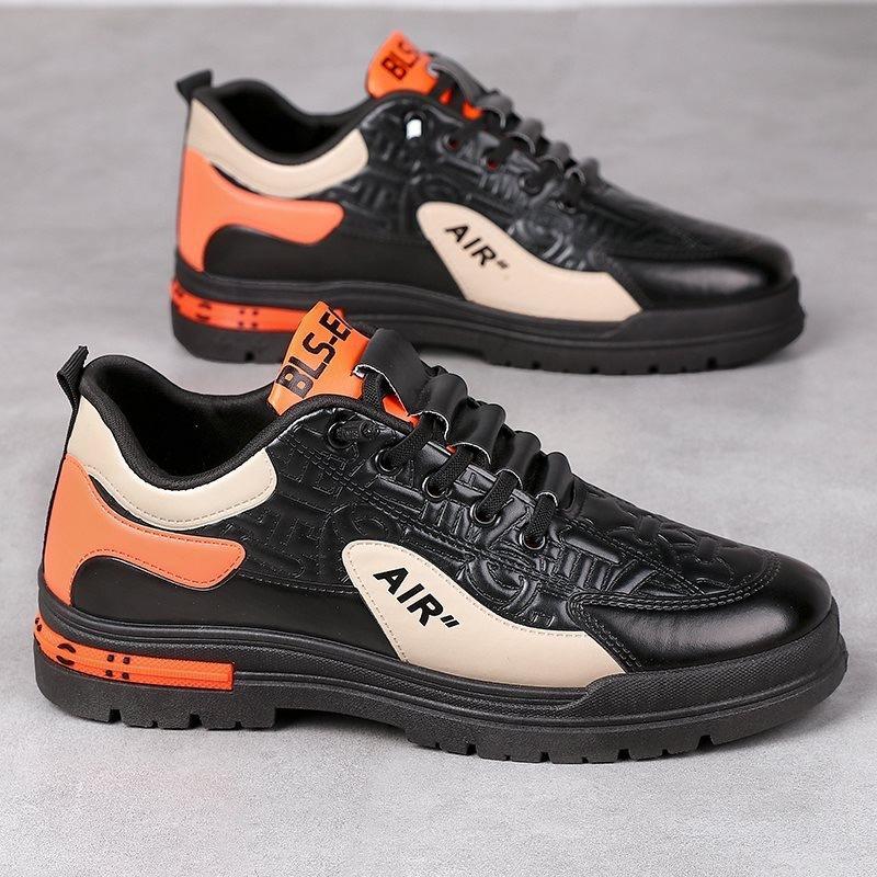 Casual Men's Shoes Autumn and Winter New Thick-soled Comfortable and Light Work Shoes Korean Version of Fashion Trend Leather Board Shoes