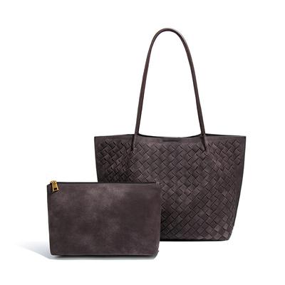 Autumn and Winter Large-capacity Single-shoulder Underarm Women's Bag, Woven Matte Handbag, Trendy Mother and Child Tote Bag