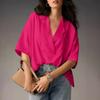 European Summer French V-Neck Elegant Short-Sleeve Top