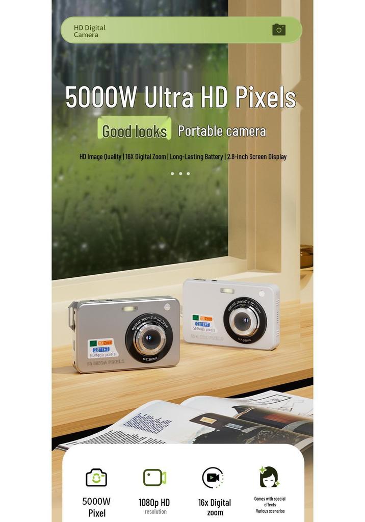 CCD HD Digital Camera for Students: Campus Classic, Vlog & Video Recording Children's Camera