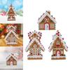 Christmas Gingerbread House Resin Figurine Table Centerpiece Hand Painted Tabletop Decoration for Office Holiday Shops Cafe