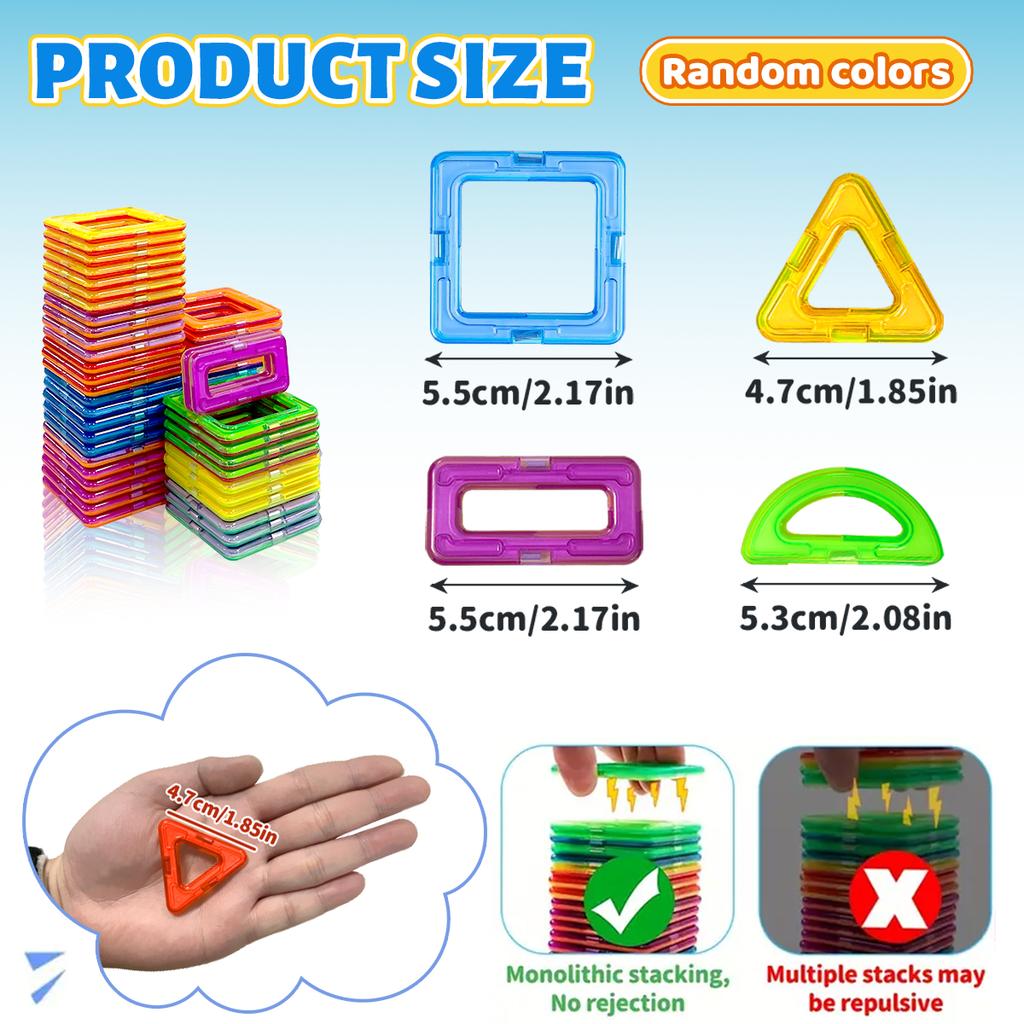 Magnetic Building Blocks Constructor Set 3D STEM Educational Toys For 3Years+ Old Kids Boys Girls Birthday Gifts 30/50/90/140PCS