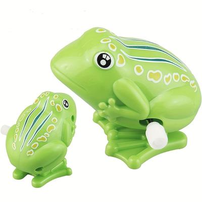 1 Pc Wind Up Frog Plastic Jumping Animal Classic Educational Clockwork Toy