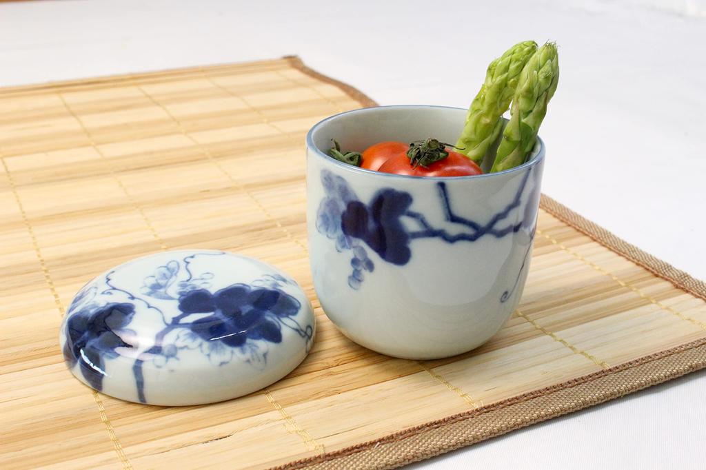 Castle Enterprise Kyoto Obanzai-ya-san Series Indigo-Dyed Grape Steamer Bowl with Lid, Set of 10, Size: 7.6cm Diameter X 6.9cm Thick