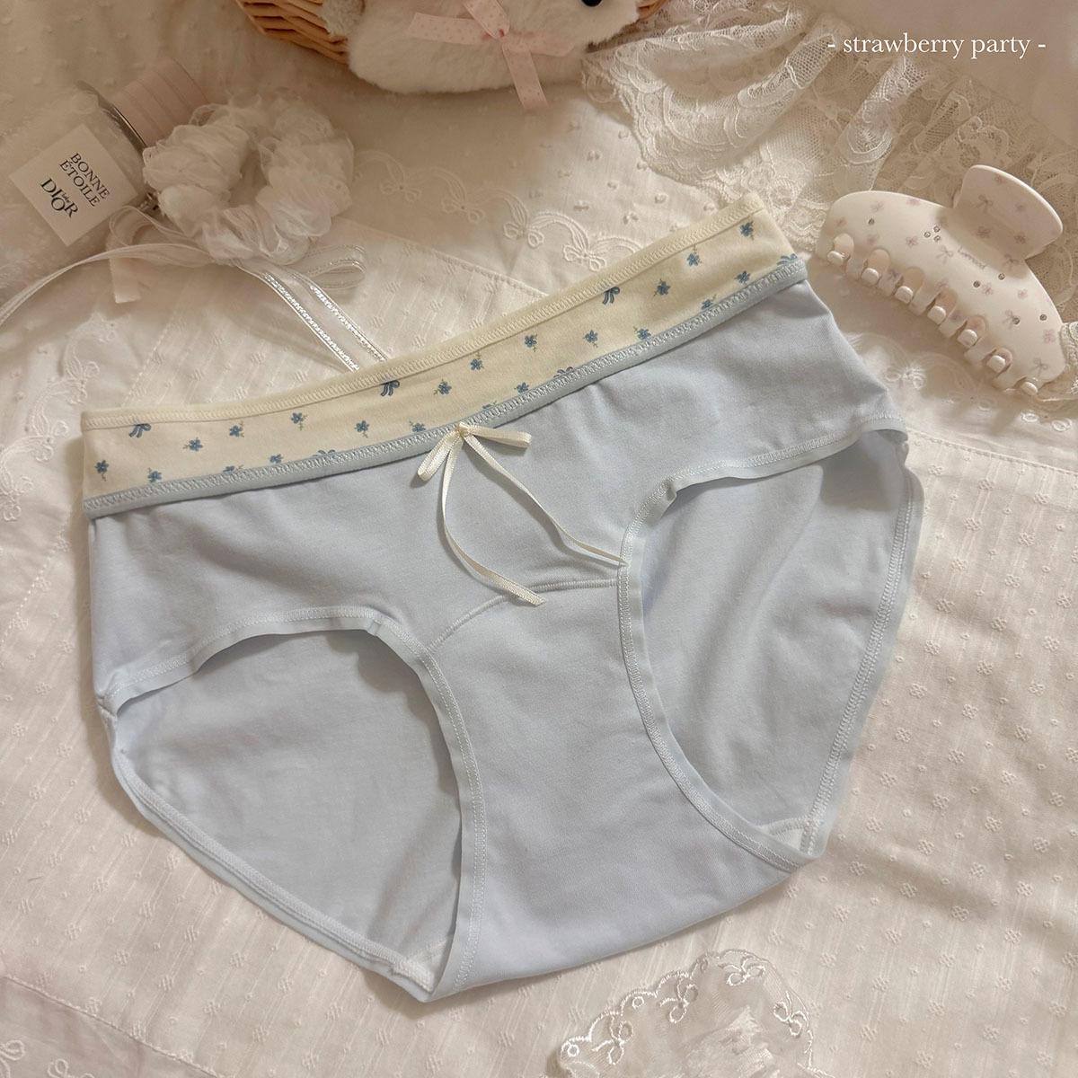 

Женские трусики из кружева с бантиком, приятные к коже - Дышащие, Антибактериальные, Со средней посадкой, Из чистого хлопка, Сладкий треугольный дизайн XL (60-70 kg)