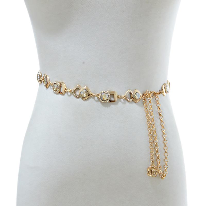 Women's belly dance big rhinestone waist chain women's rhinestone diamond metal chain waist chain