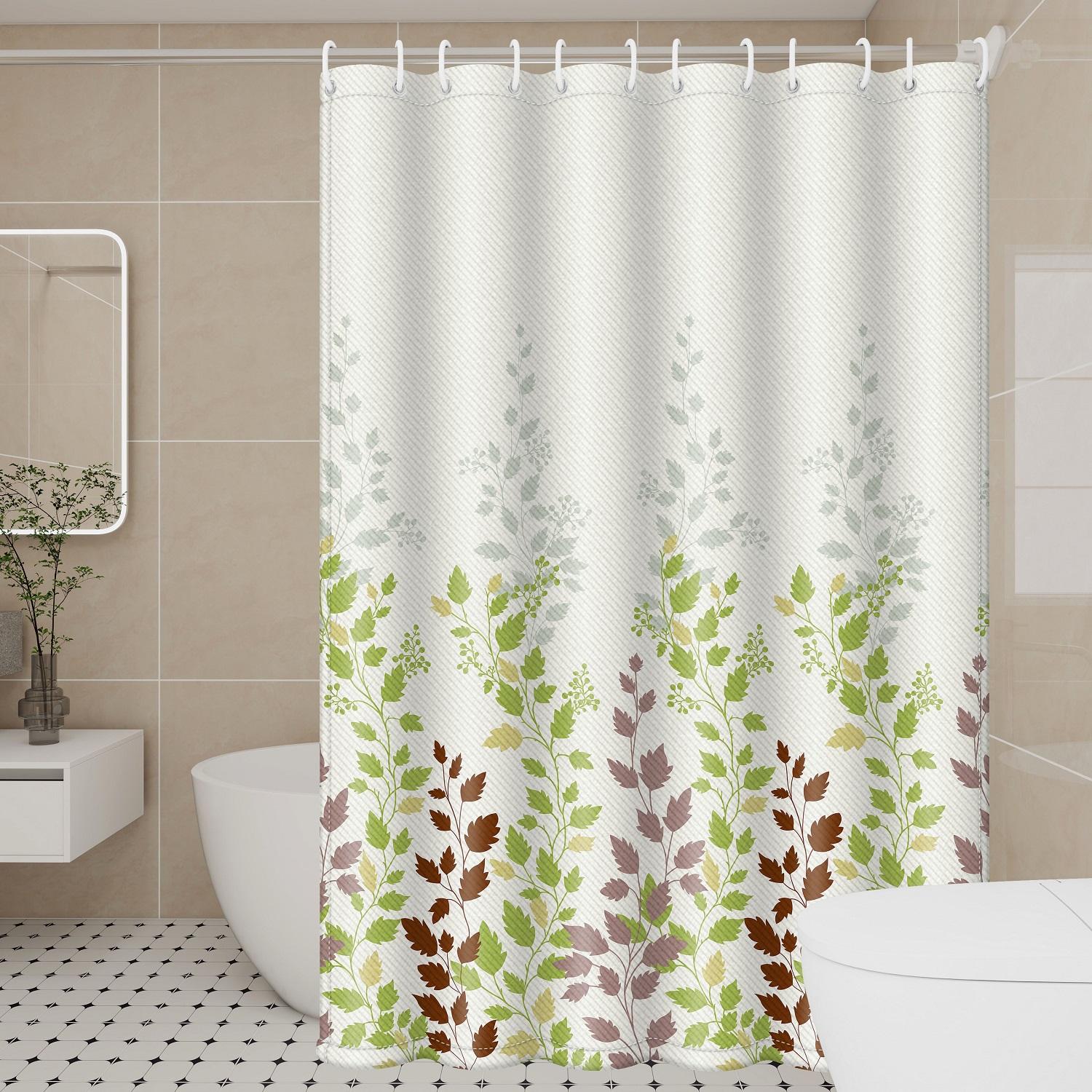 Fresh Country Garden Shower Curtain - Floral Meadow Polyester with Pastel Blooms 80*180cm