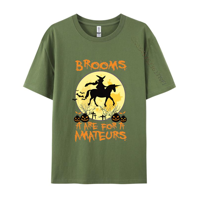 

Halloween Costumes Unicorn Brooms Tshirt Men T Shirts Cotton Printed Tshirt Plus Size Normal Tshirt 4XL