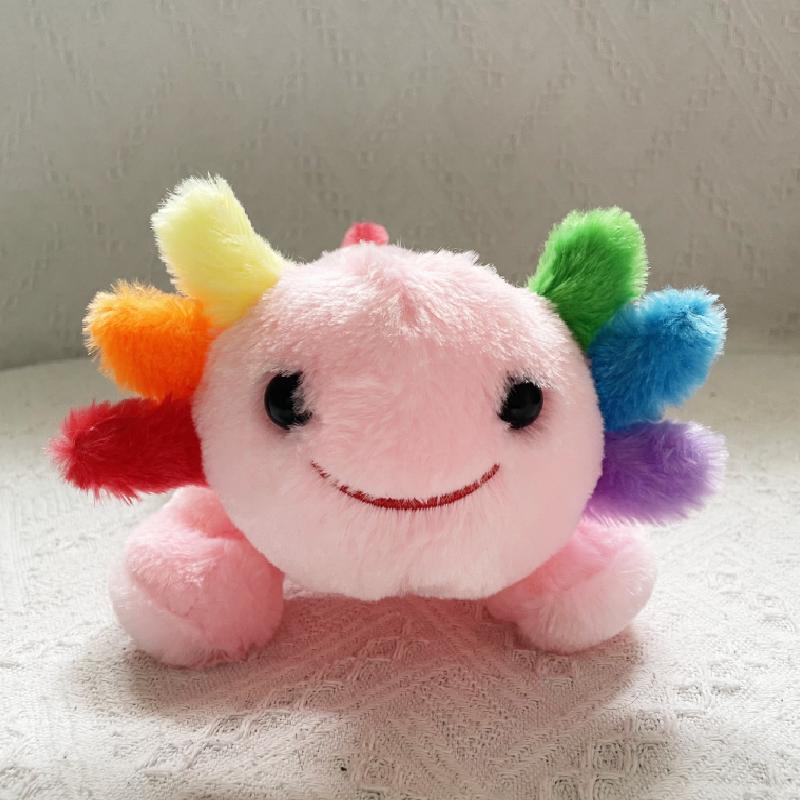 Rainbow Axolotl Plush Playthings Cute And Charming Stuffed Animal Axolotl Plushie Toy Emotional Support Axolotl Pink Gentle plus Adorable designed 28cm