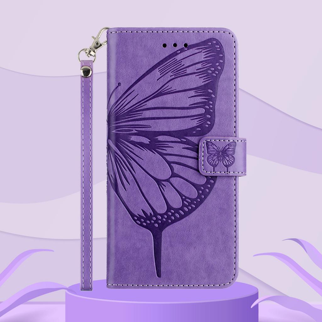 For Xiaomi Redmi Note 15 Pro 5G (Global) Wallet Case with Wrist Strap Butterfly Imprint Leather Phone Cover