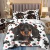 Cute Dachshund Dog Printed Duvet Cover Set - Bedroom & Guest Room Bedding Collection