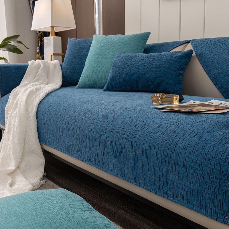 

Простая подушка для дивана из шенилла с темным узором на все времена года, однотонное полотенце для дивана, нескользящий чехол для дивана 70*70cm