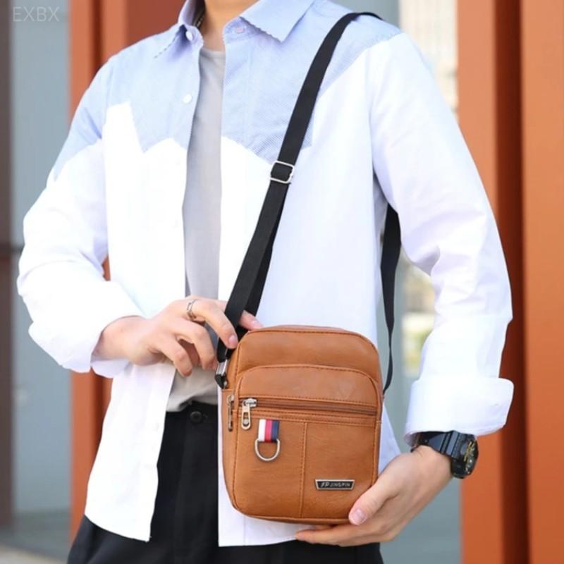 Herren Messenger Bag Crossbody Umhängetaschen PU Leder Herren Reise Sling Tasche Große Kapazität Business Messenger Tasche für Männer