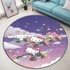 The My Melody and Cinnamoroll Cartoon Round Rug Can Be Used To Decorate Living Rooms, Bedrooms, Sofas, and Playrooms;
