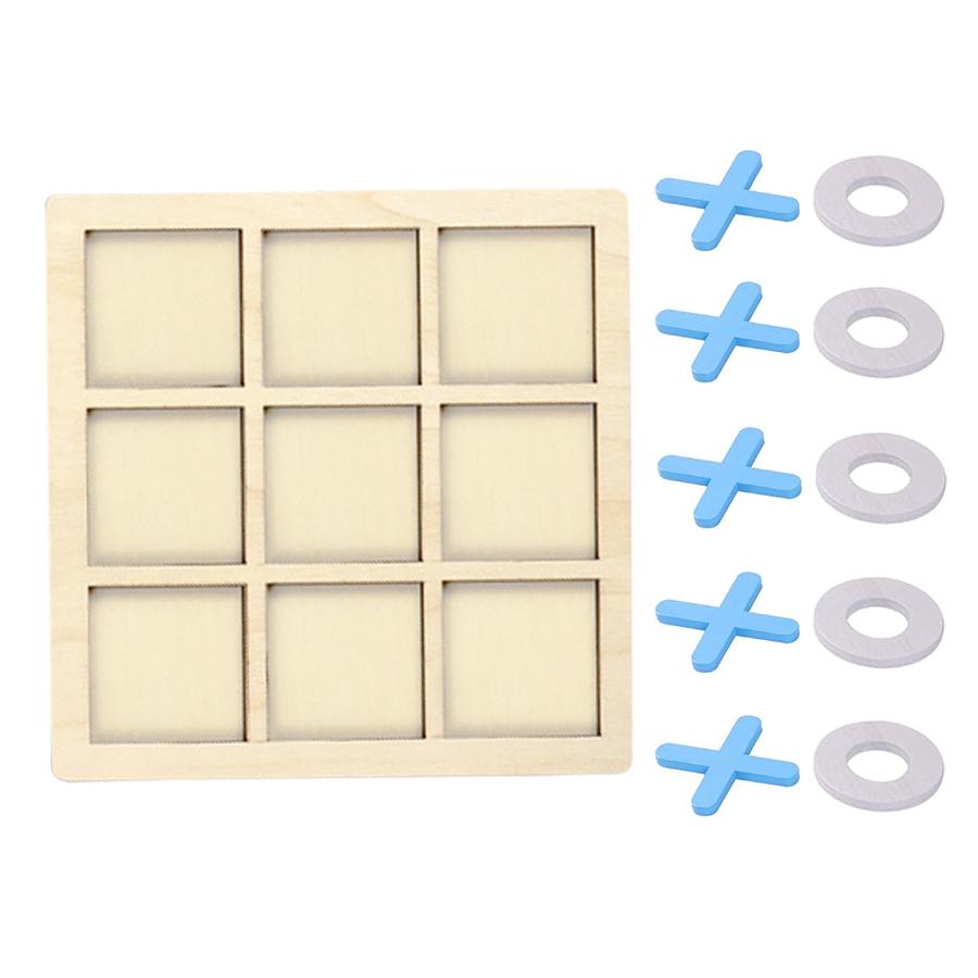 Tic Tac Toe Game Classic XOXO Board Game Family Fun Travel Toys Strategy Toys Perfect for Birthday Gifts Wooden 3x3 Grid JXB