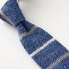 Silk Knit Striped Narrow Slim Blue [Ojie] 100% Tie, Pattern, Tie, Tie, NK-031